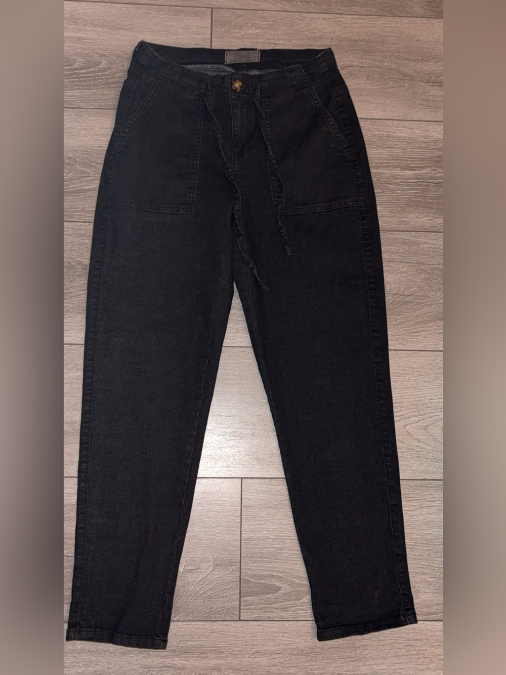 BKE Women's Black Skinny Hi Rise Jeans Drawstring Accent Size 25